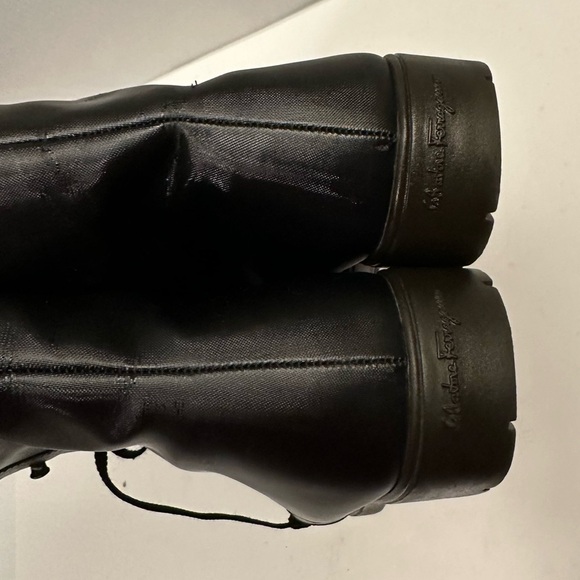 Salvatore Ferragamo Women's Leather and Fabric Combat Boot Size 9.0 B - Picture 6 of 14